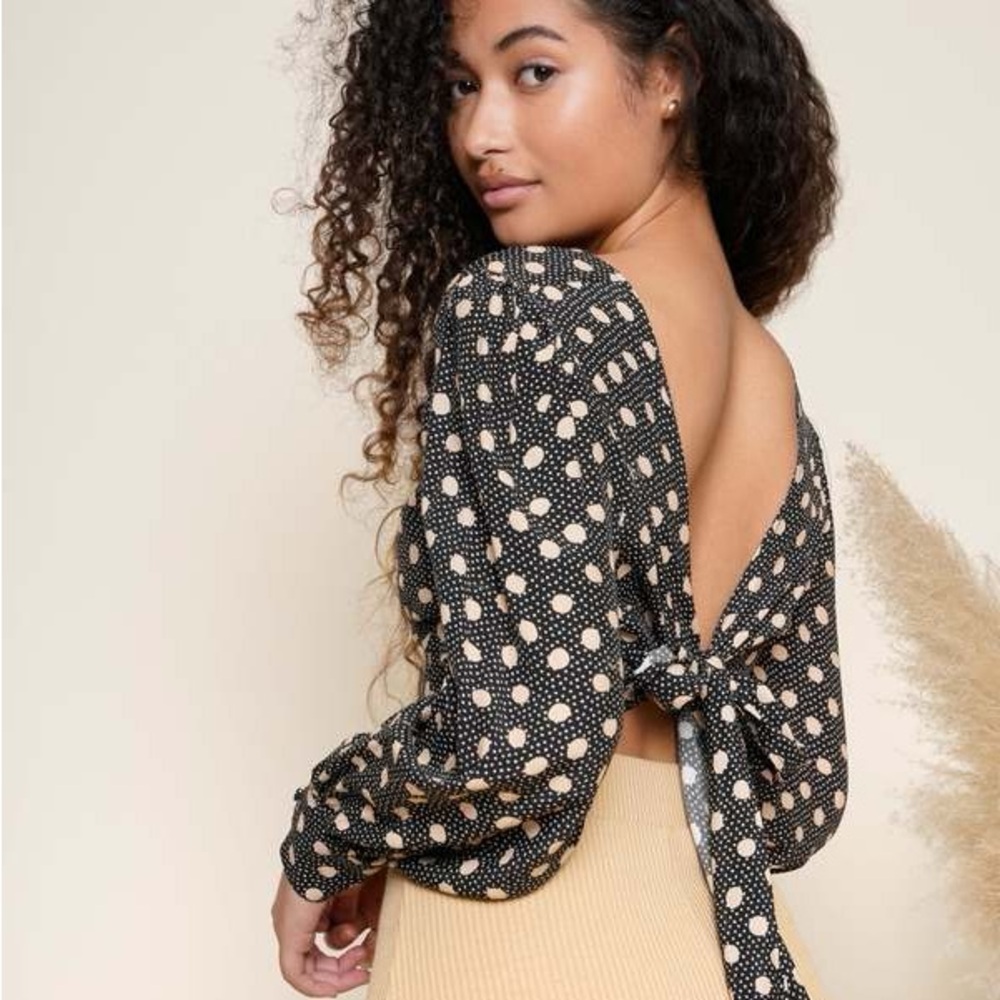 Whimsey + Row long sleeve polkadot blouse